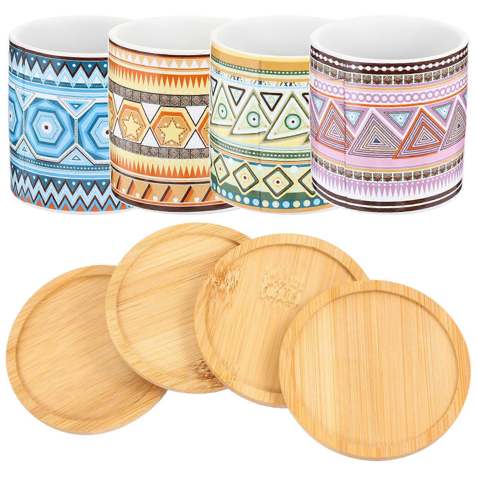 Small Ceramic Planter Pot for Bedroom Ceramic 8X7.2cm Home Decoration Round 4Pcs