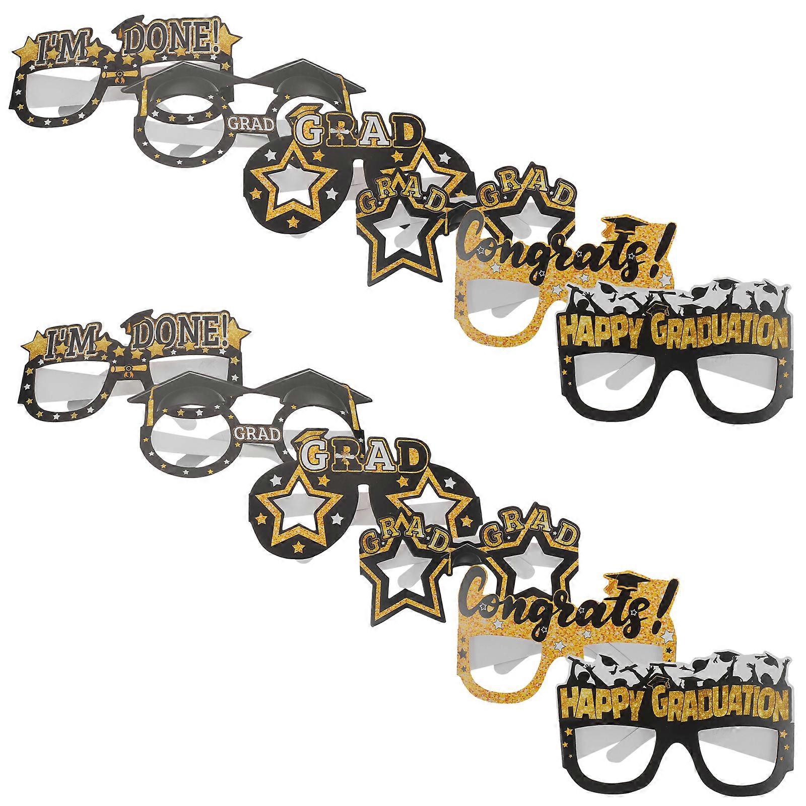 12pcs Lightweight Graduation Eyewear Props   Paper Glasses for Party Favors, Photo Booth Accessories for Graduates   Comfortable & Safe Design