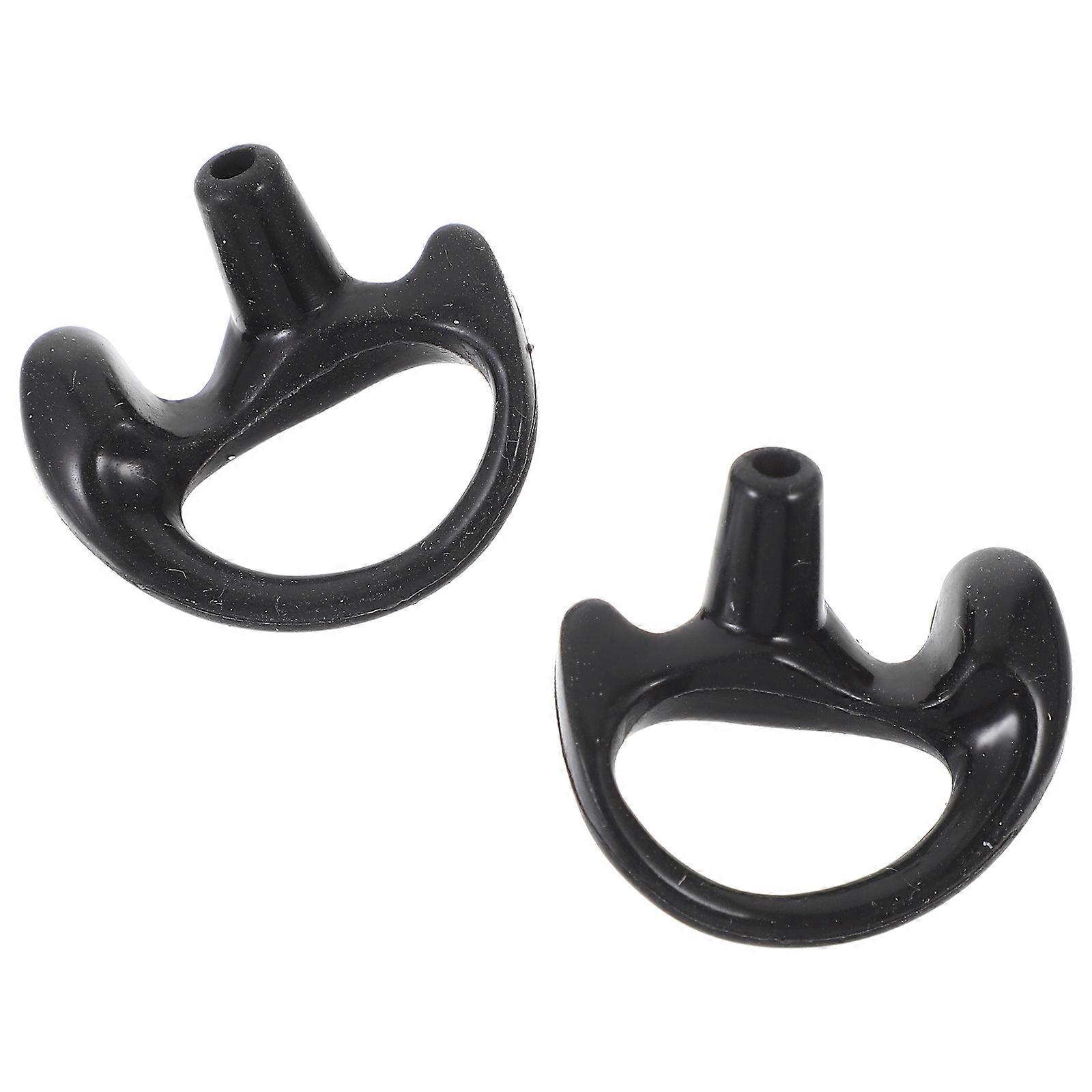 Comfortable Reusable Rubber Earpiece Inserts for Interphone Use Black Small Size