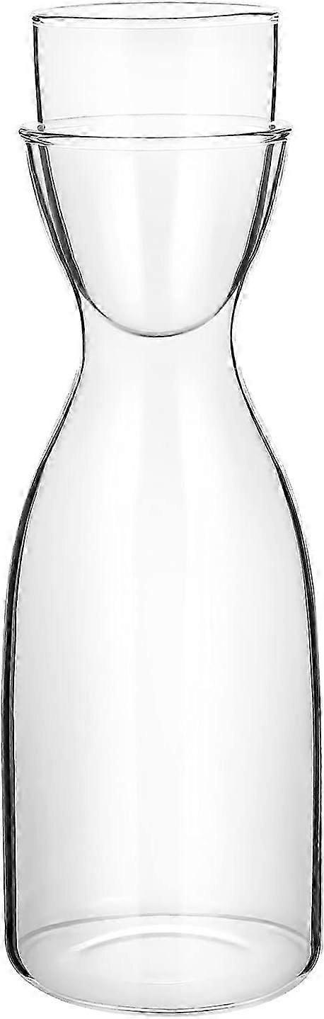 Caraffa e bicchiere per l'acqua, set di brocca in vetro trasparente, contenitore per bottiglia, teiera, bollitore con coperchio in vetro, resistente al calore e al freddo, 501-600 ml