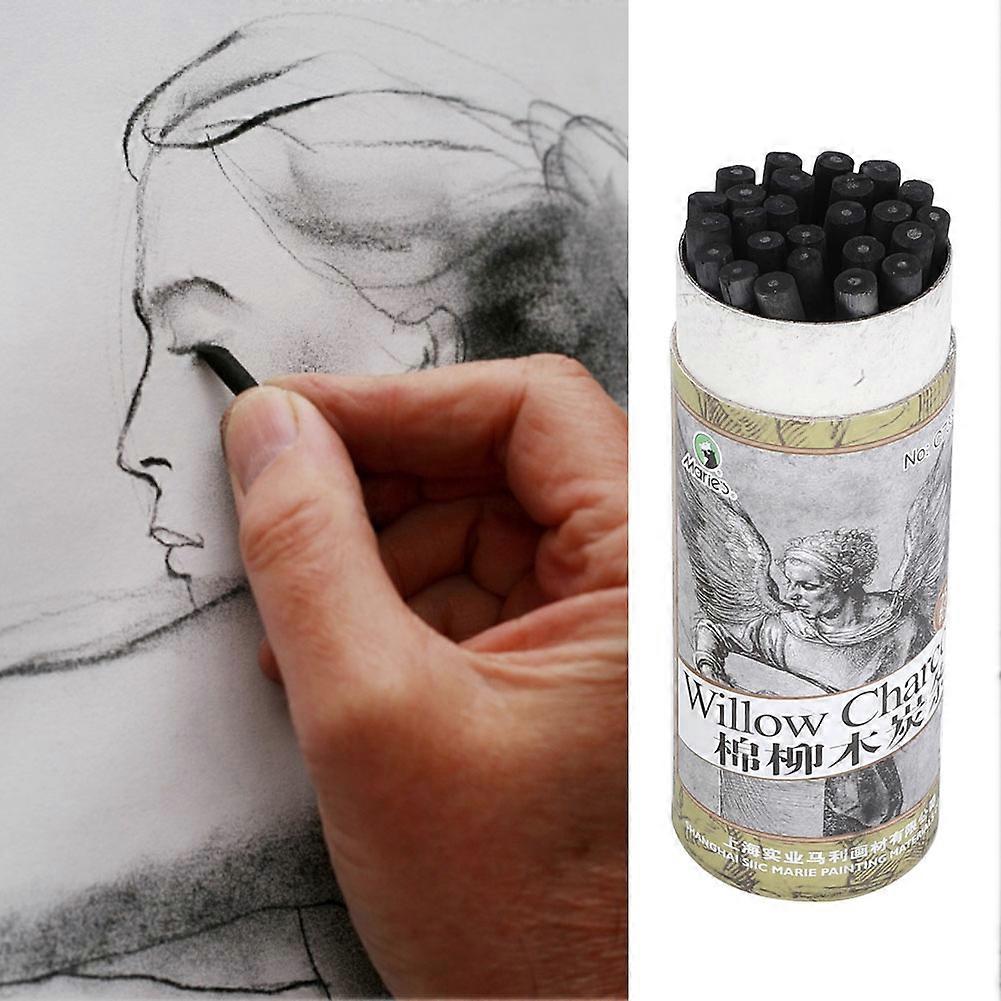 25pcs Charcoal Pencil Drawing Charcoal Bar Artist Art Drawing Tools Sketch Pencil (7333)