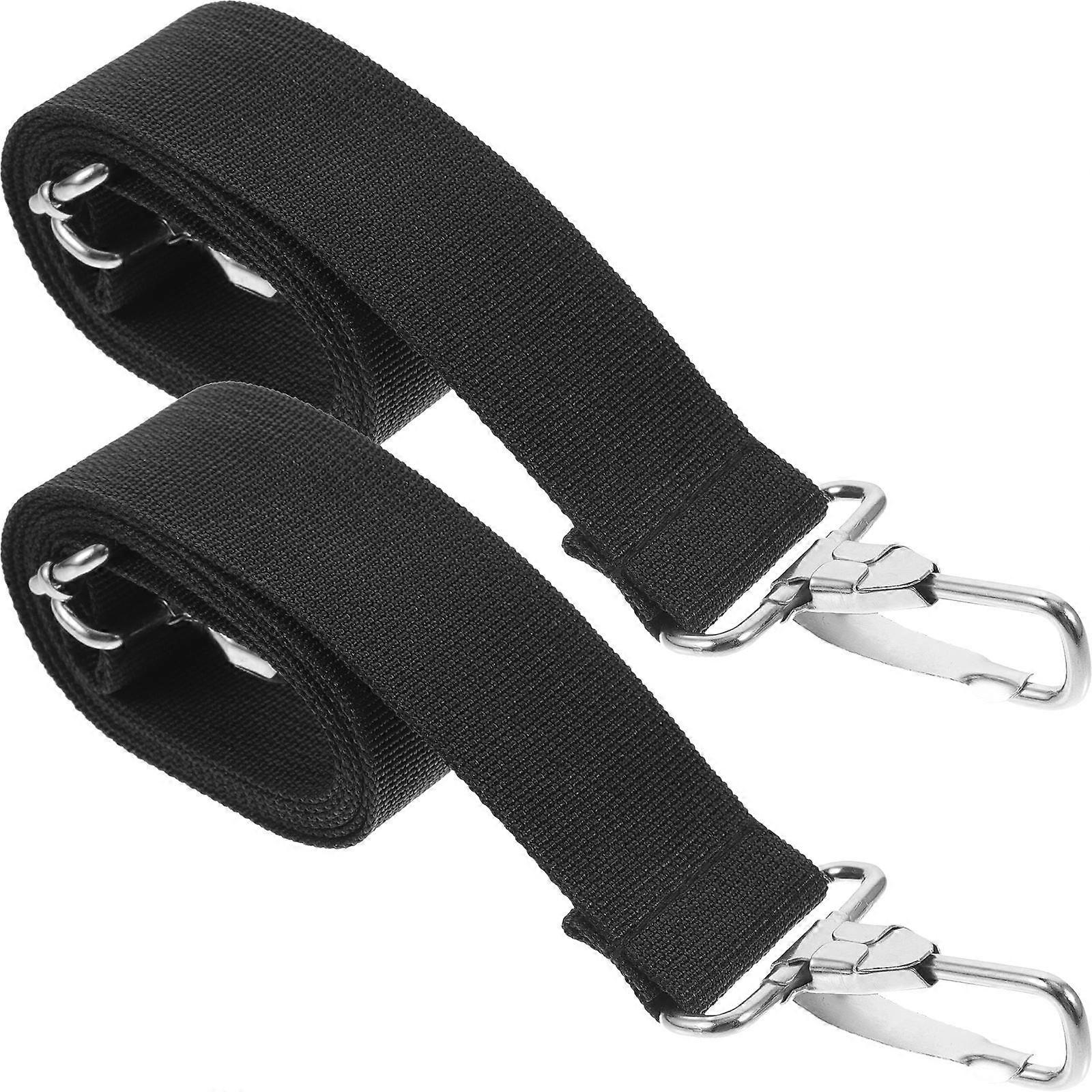 Black Polyester Snare Drum Strap with Metal Hook Adjustable Length for Comfortable Guitar Use 4Pcs