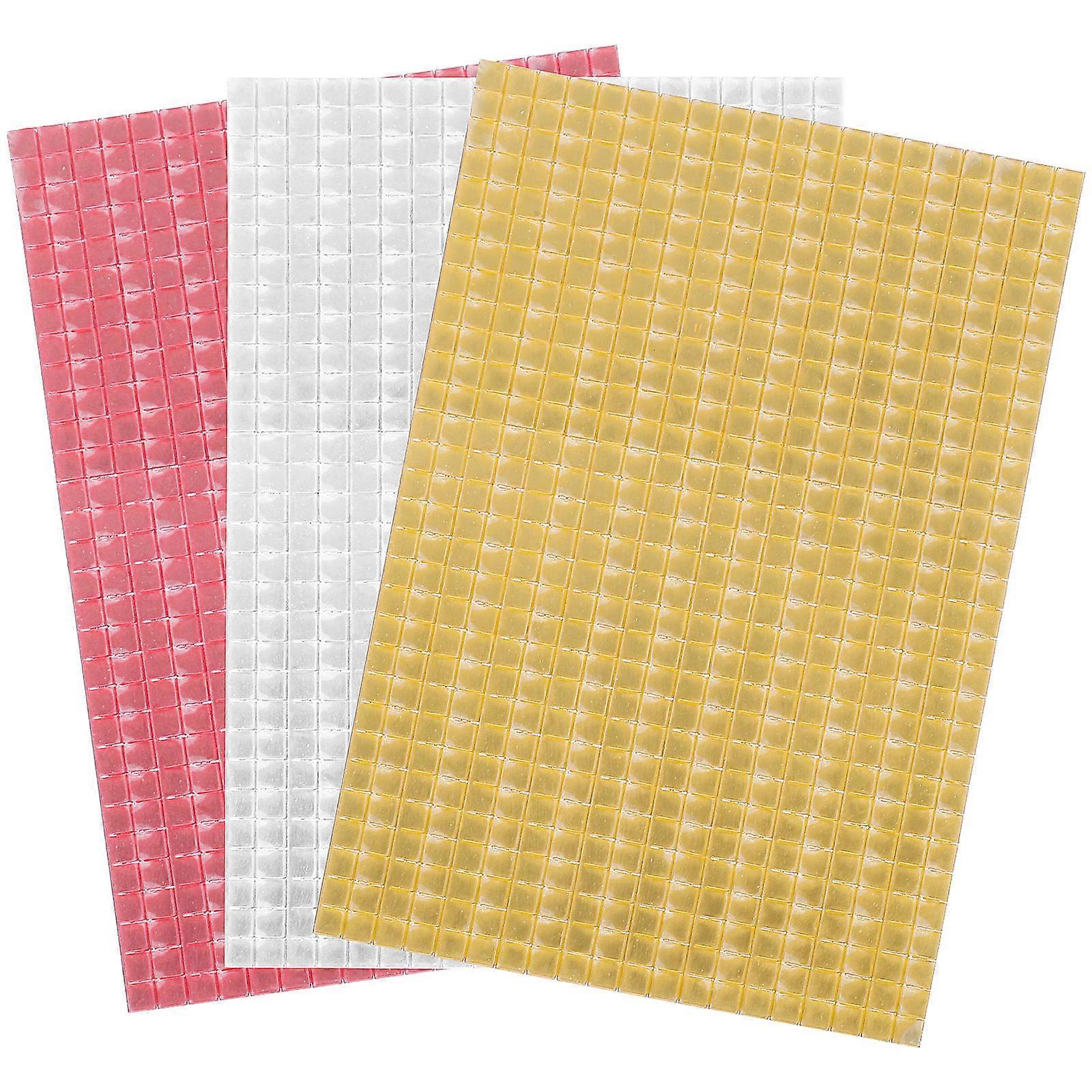 3 Sheets of Mosaic Tiles Self Adhesive Craft Mirror Surface Disco Tiles for Diy Decorations