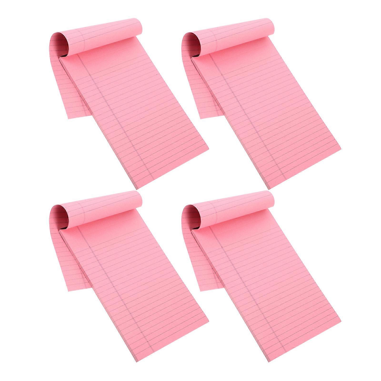 4pcs Tearable Lined Memo Pad Set Thick Notepads for Daily Planning Portable Use Pink Design