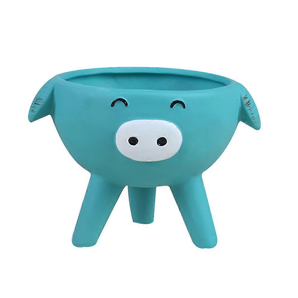 Ceramic Animal Shaped Planter for Succulent Cactus Plants Small Green Pot Perfect for Desk or Shelf