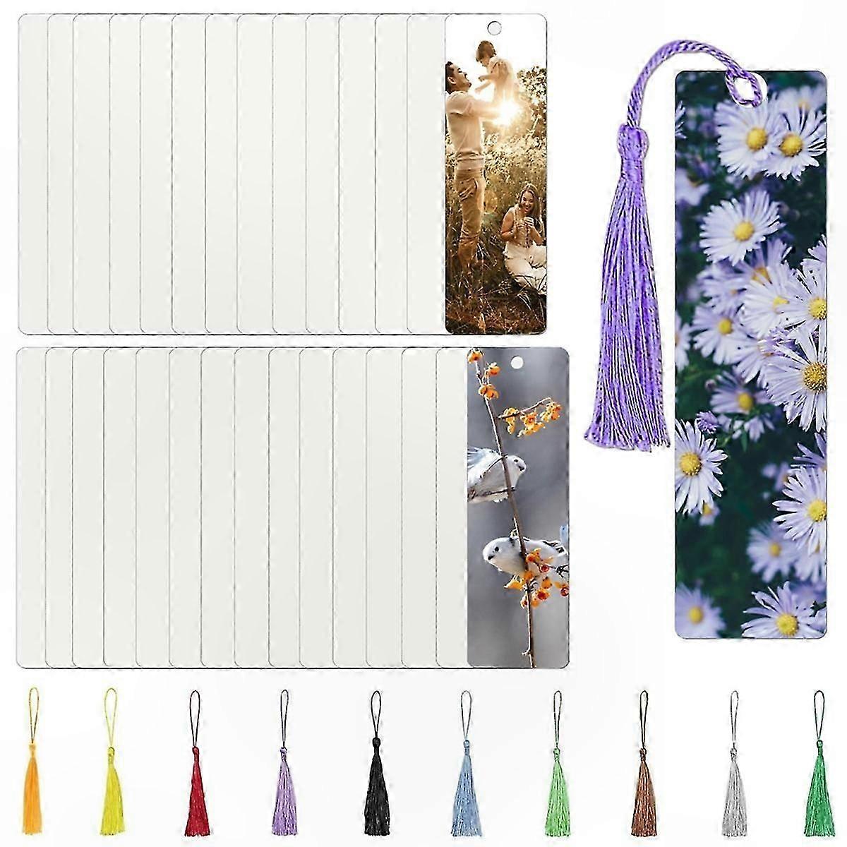 Double-Sided Sublimation Bookmarks with Tassels for Crafting and Gifting