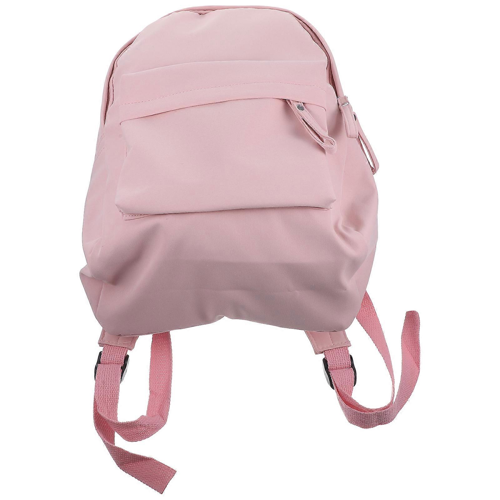 Waterproof Rectangular Backpack For Daily Life Large Capacity Storage 27X14X38CM Pink 1Pcs