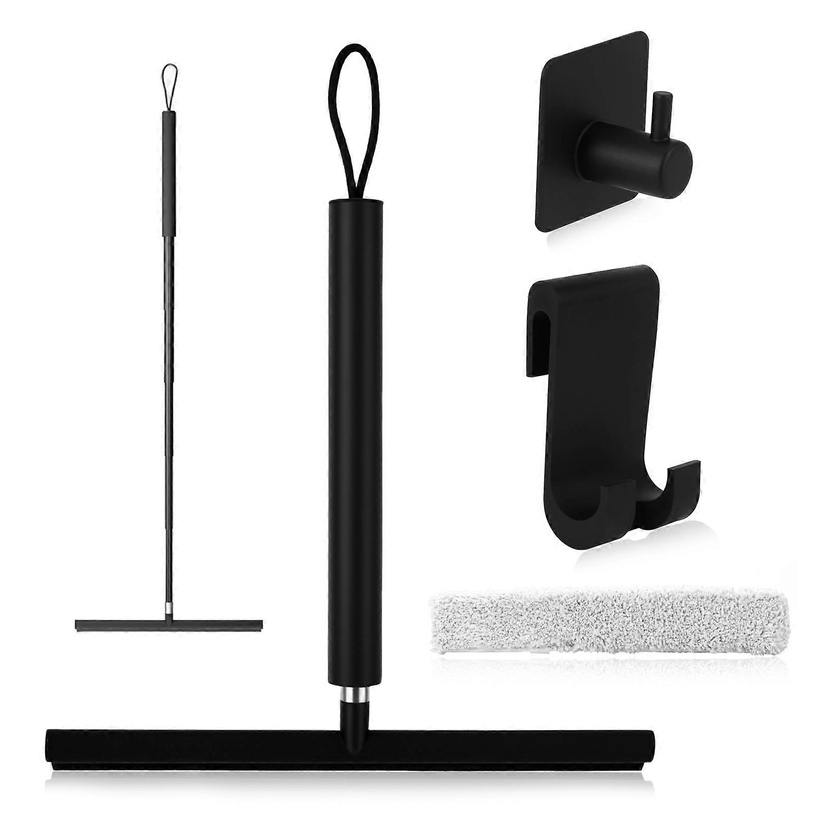Long Handle Extendable Glass Wiper Set - 1.2m (Black)