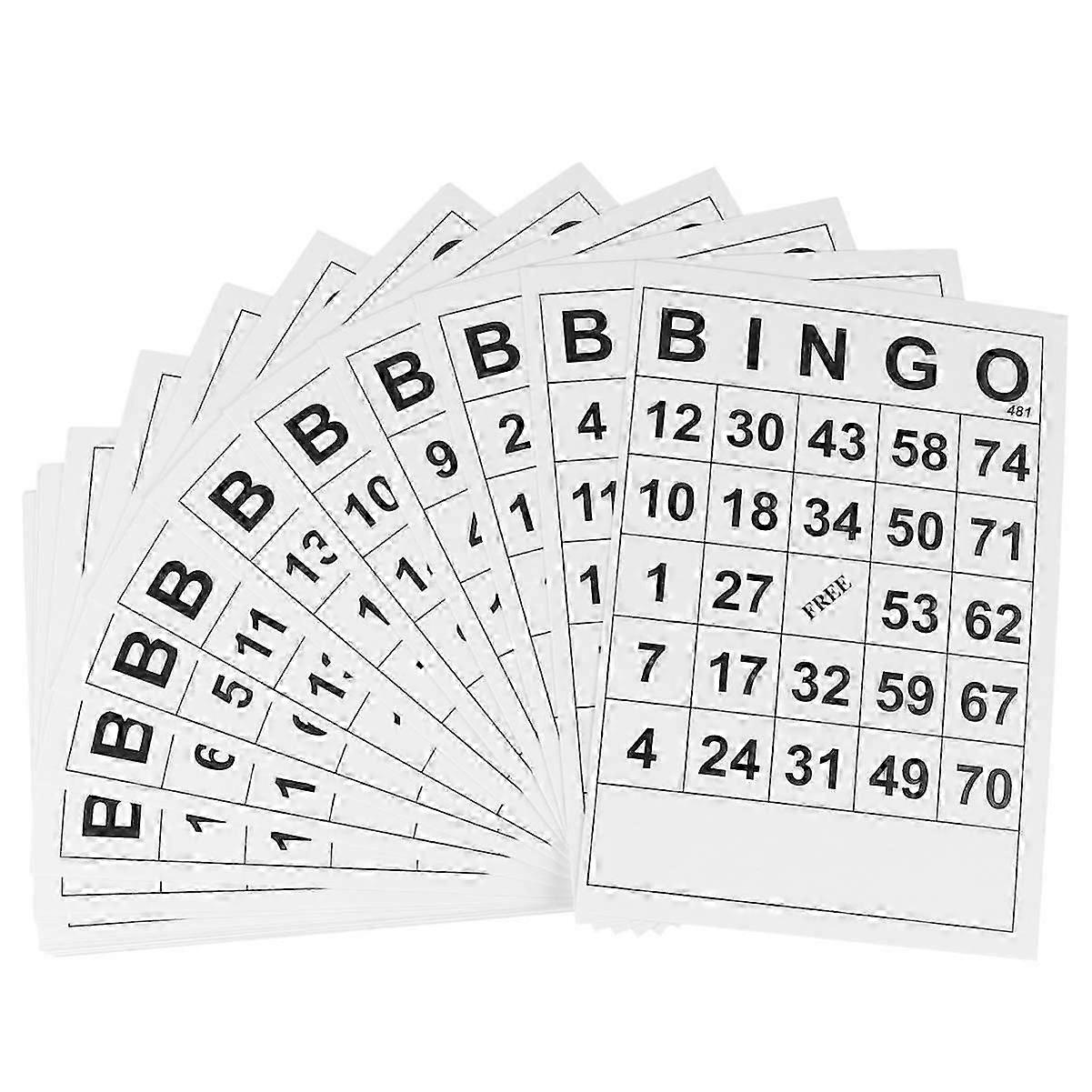 60 Disposable Bingo Cards for Large Group Games and School Events