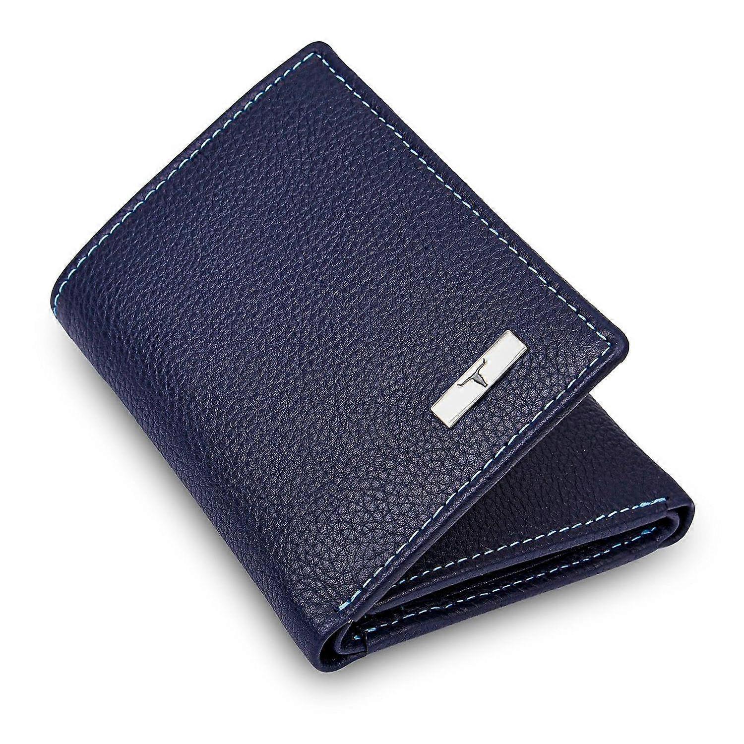 Travis Blue Leather Wallet for Men
