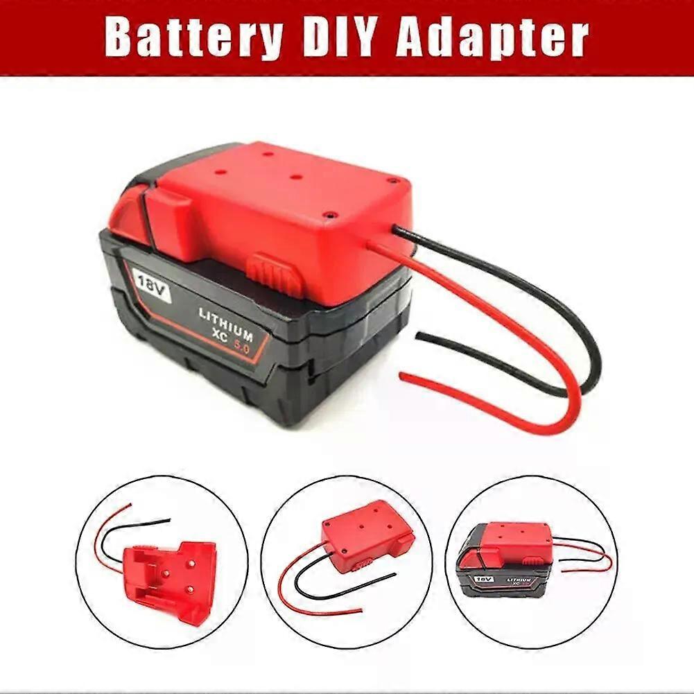Milwaukee M18 Li-ion Battery Rechargeable DIY Power Tool Battery Inverter 12 AWG Wires Connector Conversion