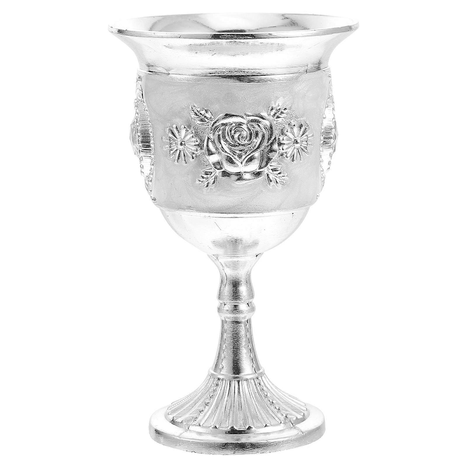 Retro Goblet with Patterns for Home Zinc Alloy Cup 3.5 Inches
