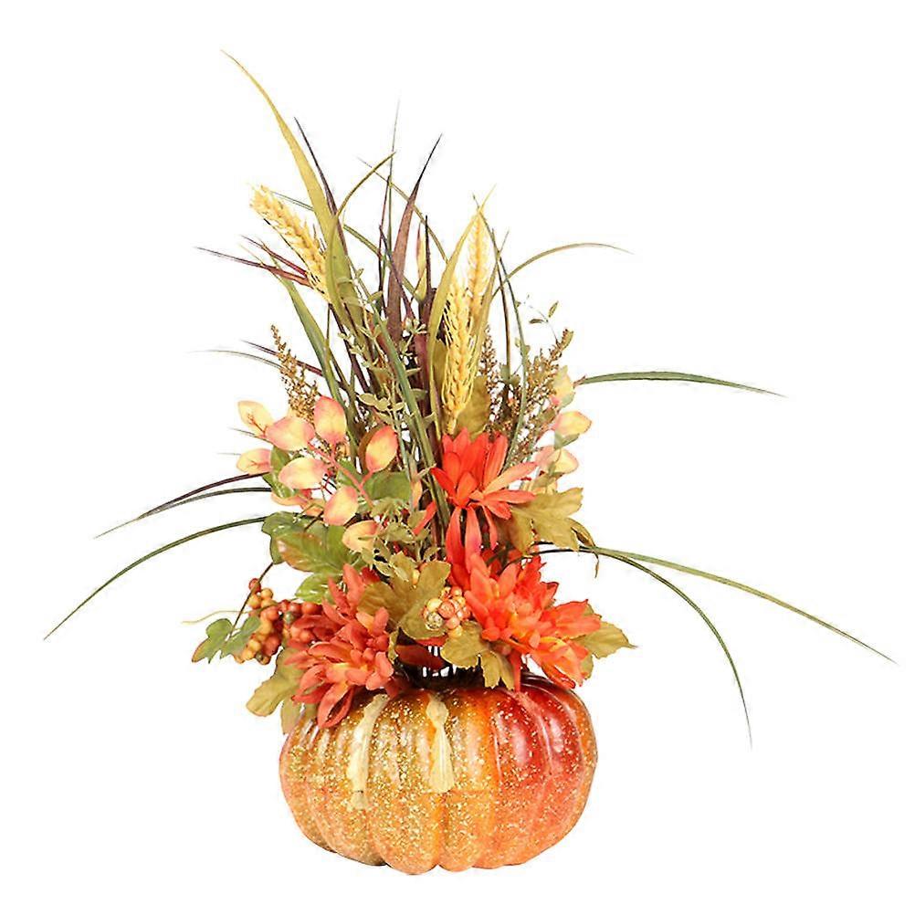 Creative Plastic Simulation Pumpkin Decoration for Festive Atmosphere Orange 1Pc