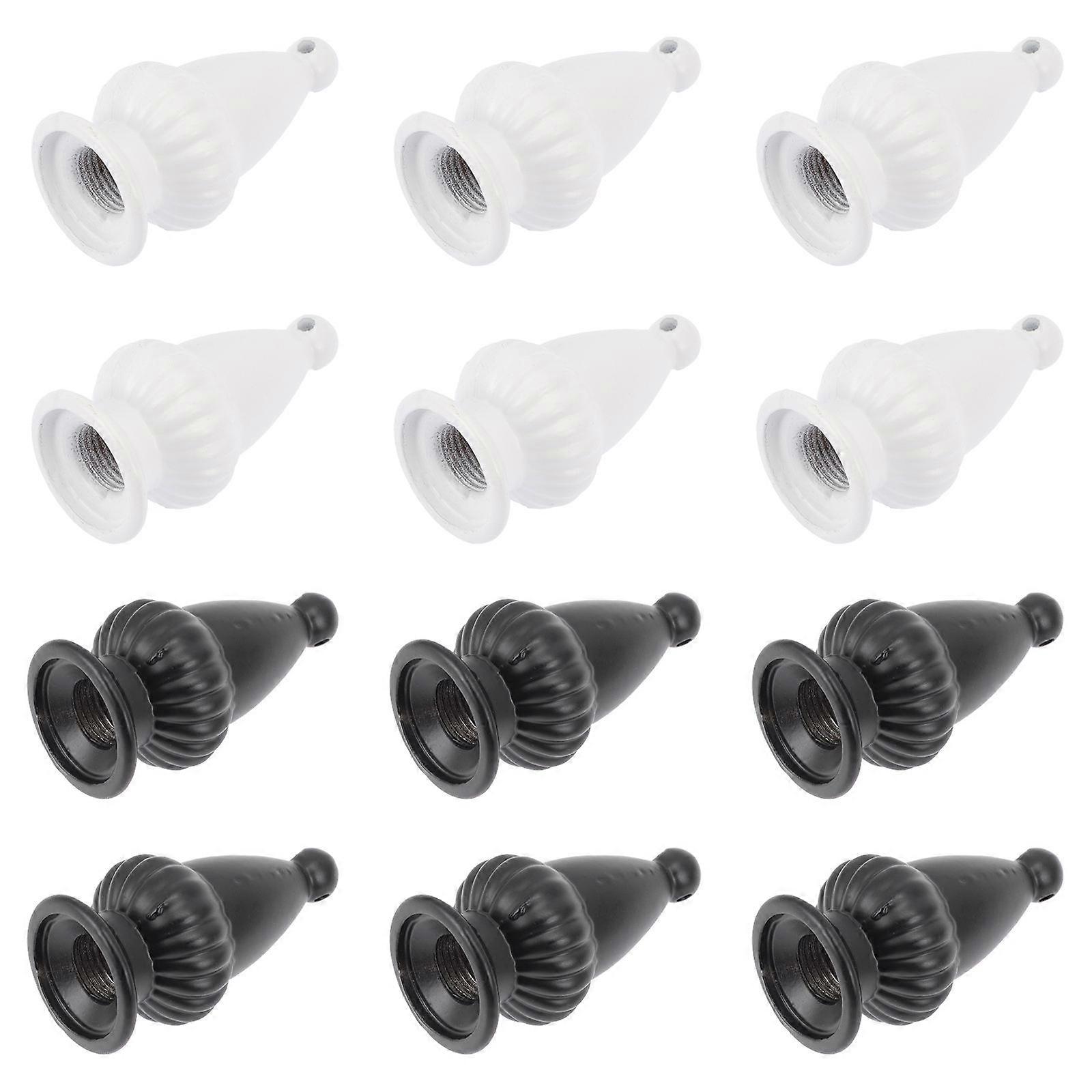 12pcs White Aluminum Alloy Lamp Finials for Home Lighting Upgrade Projects