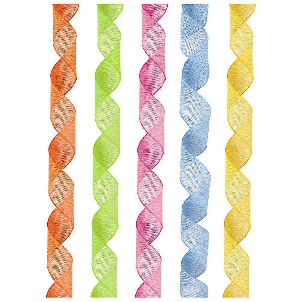 Assorted Color Polyester Ribbon for Gift Wrapping and Craft Perfect for DIY Projects 5 Rolls