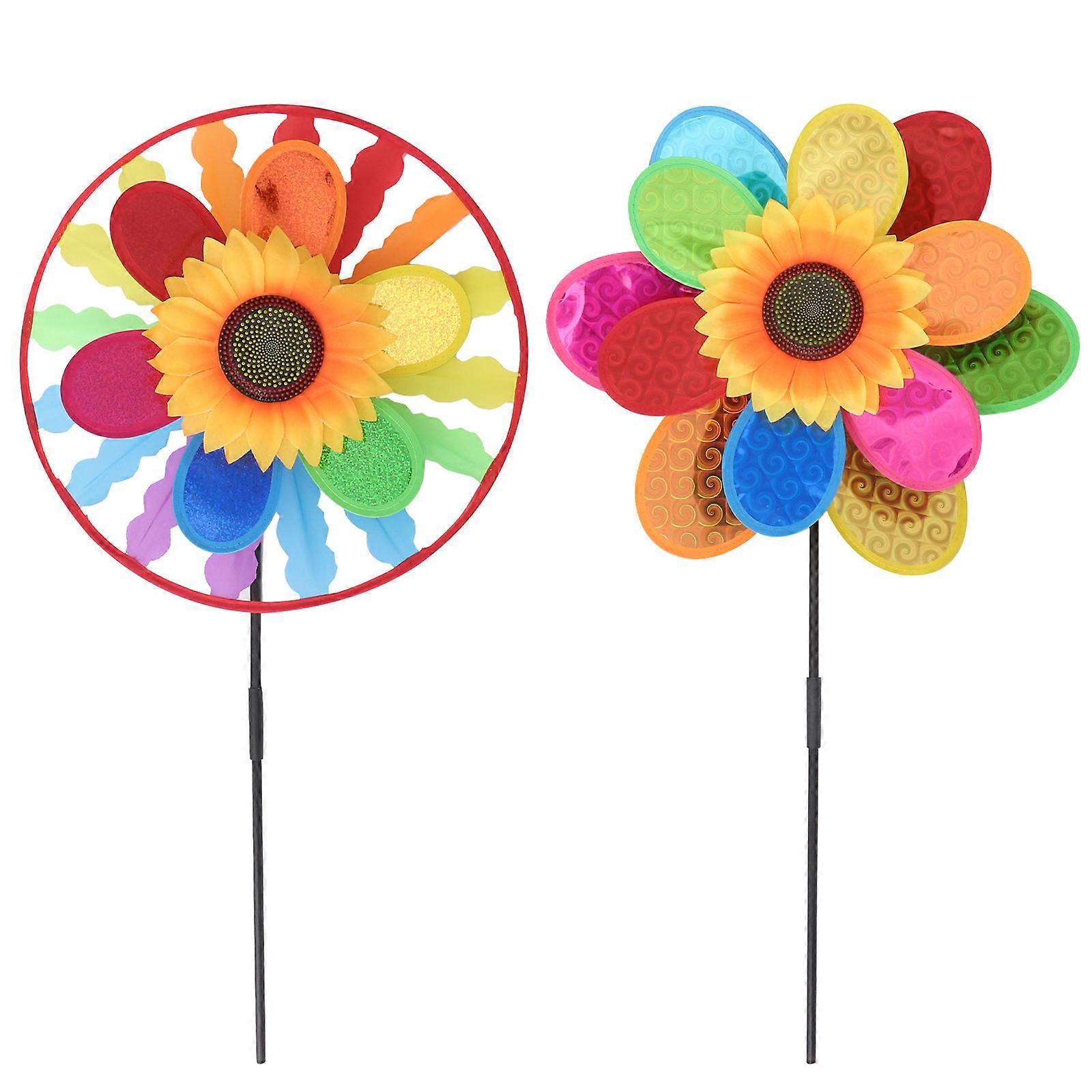 4pcs Decorative Pinwheels Windmill Playthings for Outdoor Garden Fun – Attractive Spinning Adornments for Bright Playtime