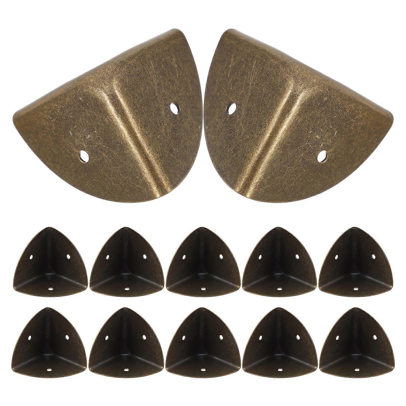 12pcs Antique Metal Box Corner Protectors, Durable Edge Guards for Tables & Desks, , Easy Installation, Safety Protection