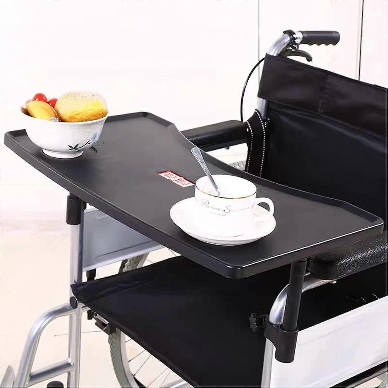 Wheelchair Tray Table with Drink Holder, Removable ABS Plastic Wheelchair Lap Tray, Portable Universal Tray Desk for Elderly Reading Shoes