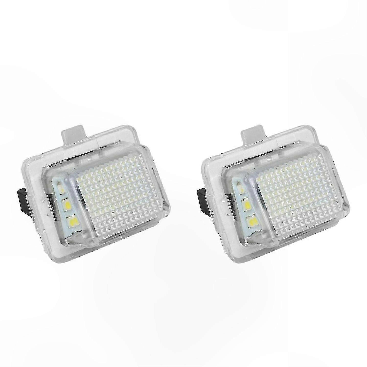 White LED License Plate Lights for Car Rear Tag 2pcs 18 LEDs Universal Fit