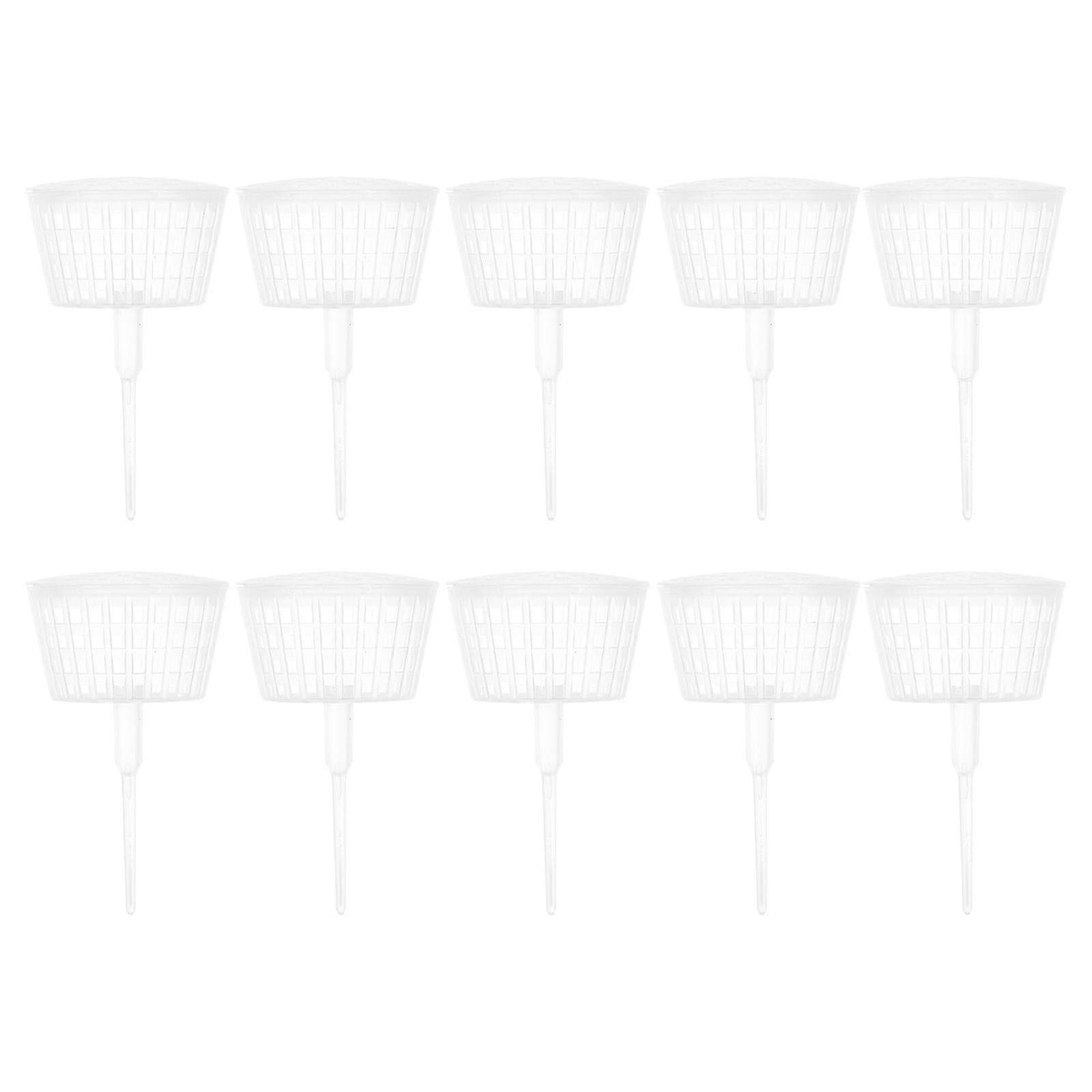 10Pcs Plastic Fertilizer Mesh Basket With Lid Bonsai Fertilization Tool Orchid Fertilizer Spikes Gardening Fertilizer Container For Planting Fertilize