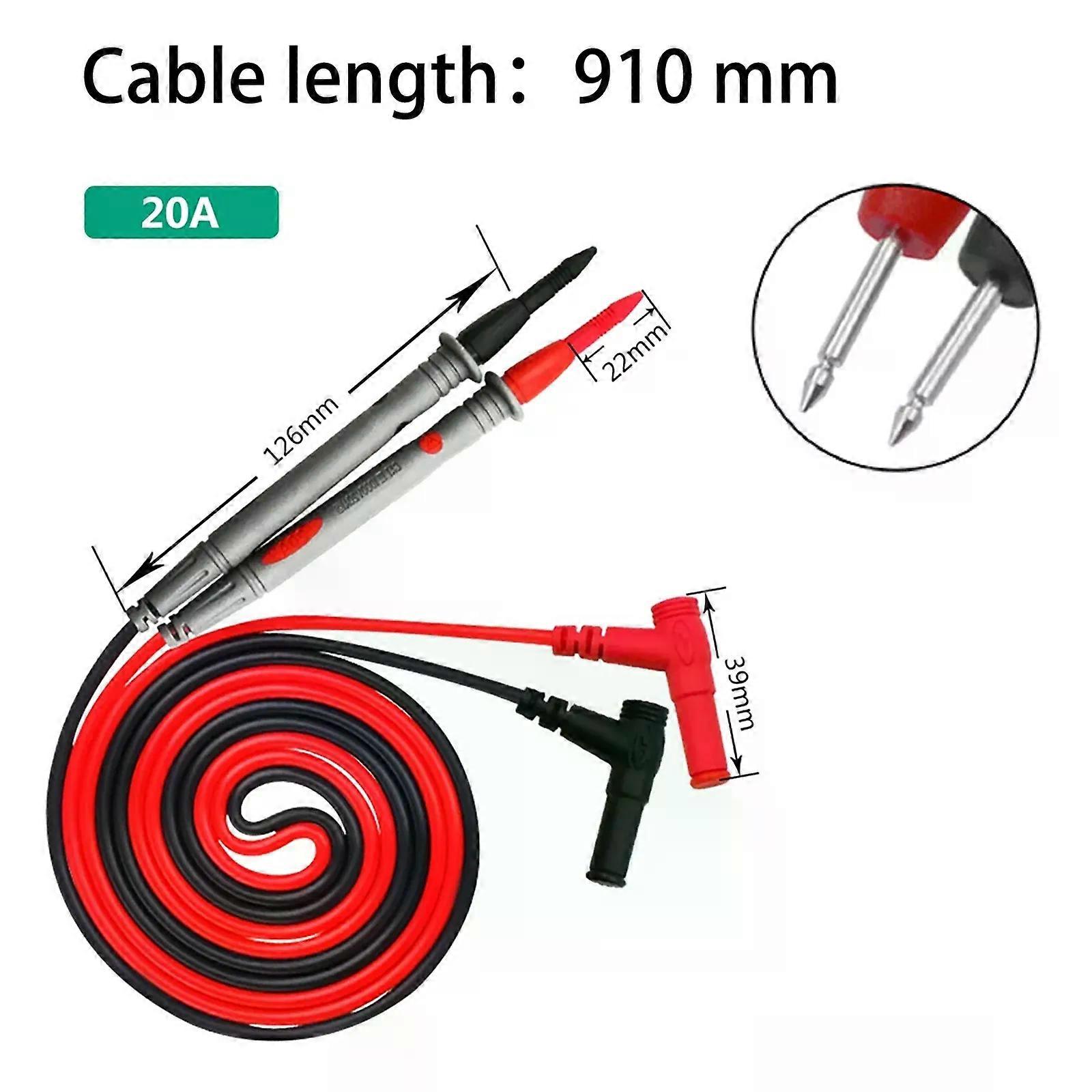 20A 1000V Multimeter Test Heads Needle Pin Digital Multi Meter Head Wire Pen Cable Kit Multimeter Voltmeter Silicone Tester Kit