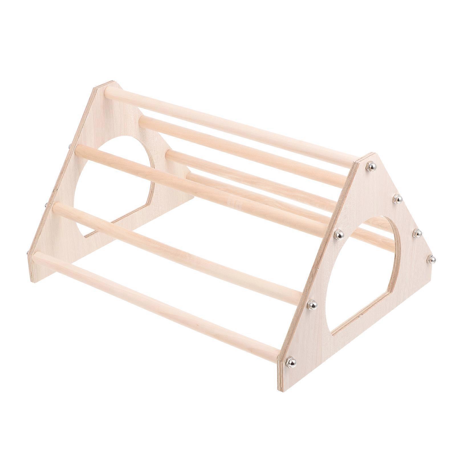 Wooden Hen and Rooster Standing Rack Pet Balancing Stand Chewable Chicken for Parrots and Poultry Smooth Surface Perch for Exercise Foot Rest Play