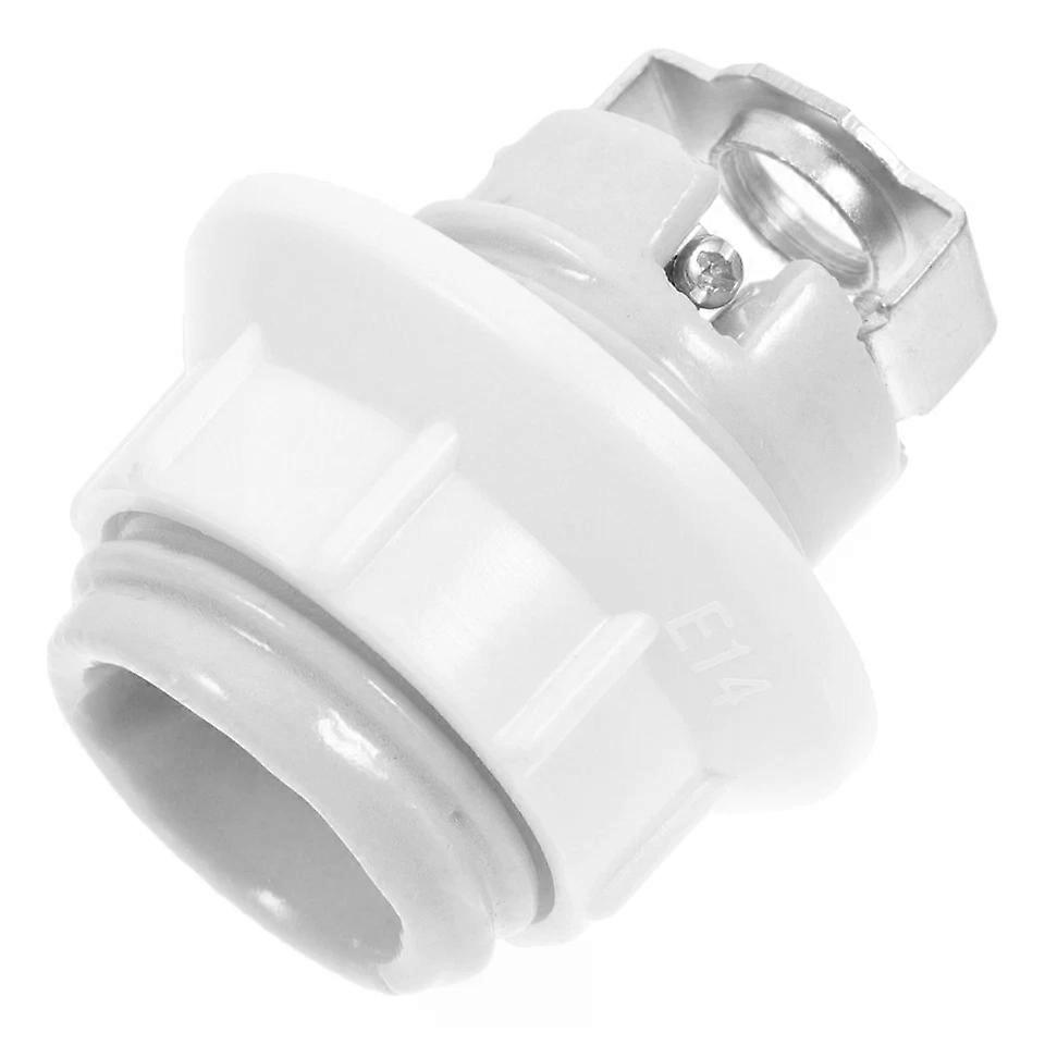 Ceramic Lamp Holder Kits, E14 Full Thread Single Ring, DIY Light Socket Replacement, Compatible with Chandeliers Wall Sconces Desk Light