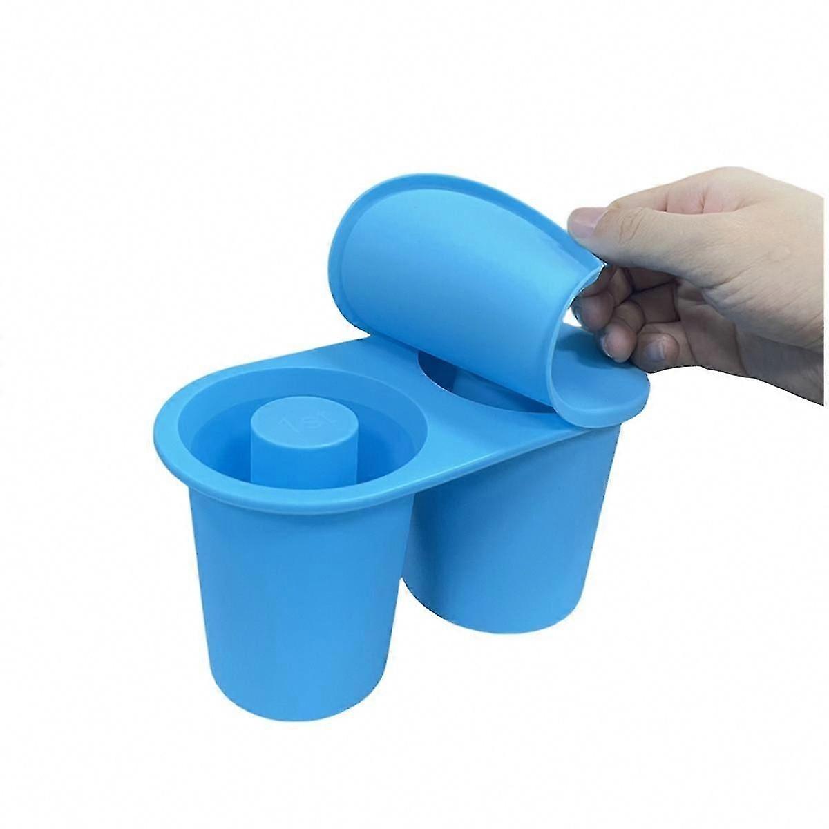 Silicone Ice Square Tray 30-40 Oz for Making 2 Hollow Cylinder Ice Molds Reusable