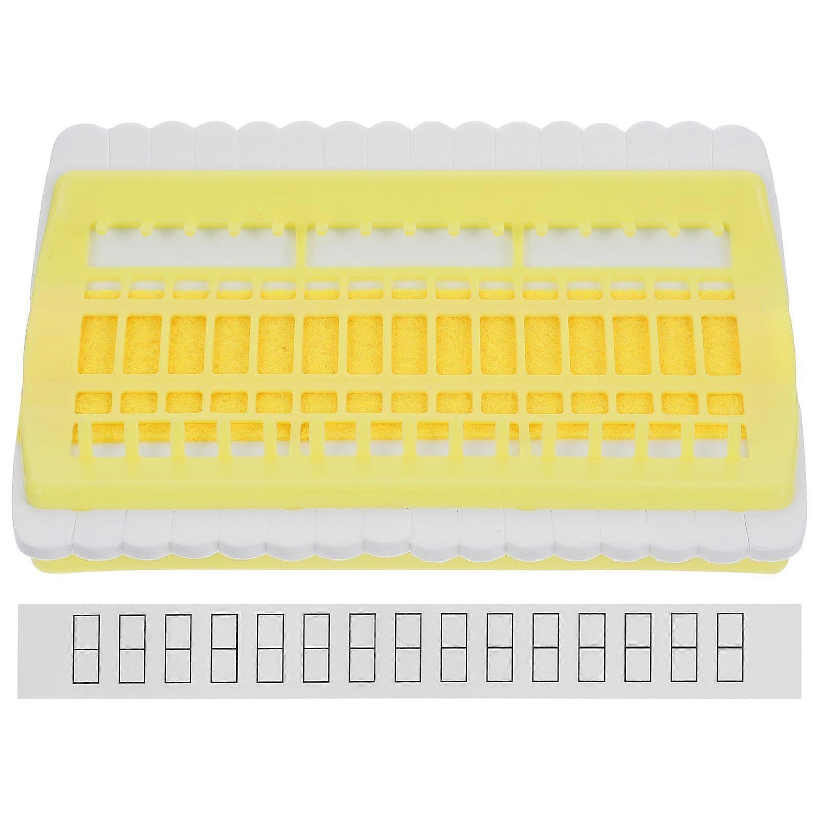 1pc Cross Stitch Thread 0ganizer Mini Thread Arranger Thread Straightener Plastic Thread Arranger 30 Holes Cross Stitch Tool for Home (Yellow)