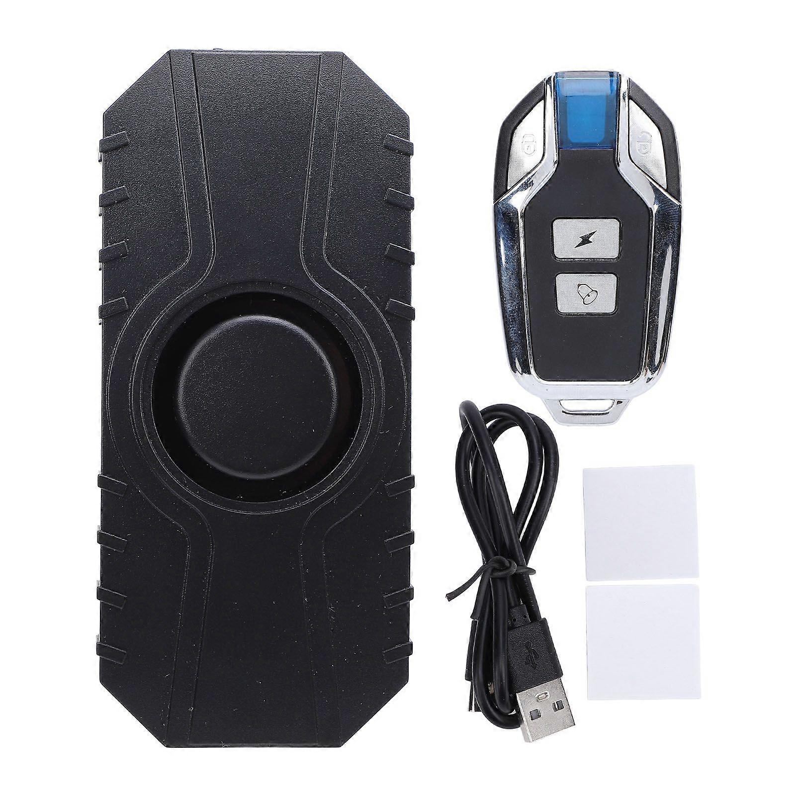 Wireless Bike Alarm with Remote Rechargeable Bike Alarm System Anti Theft IP55 Water Resistant 115dB Loud Vibration Sensor Alarm for Motorcycles
