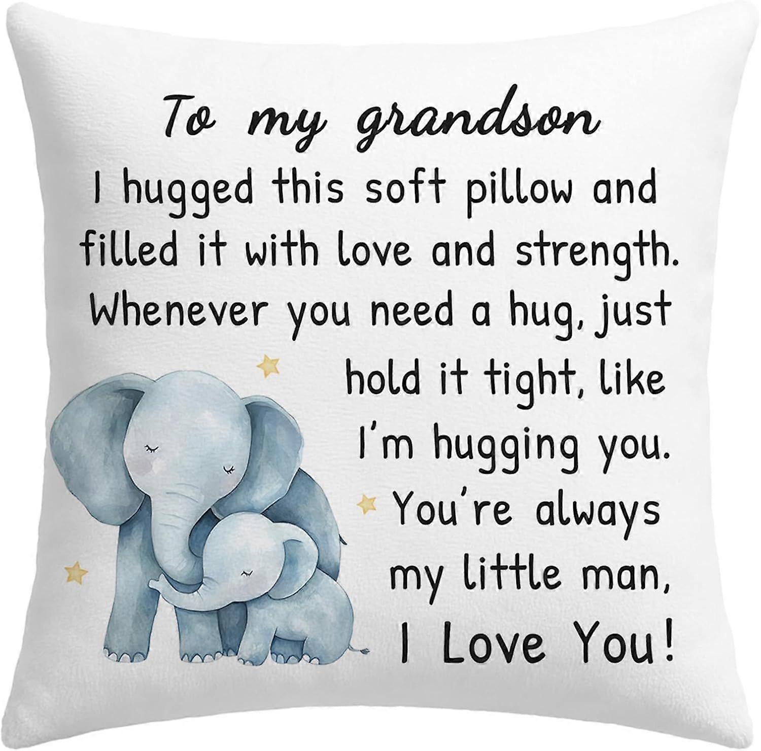 To My Grandson Printed Throw Soft Pillow Case Cover For Sofa Couch Bed