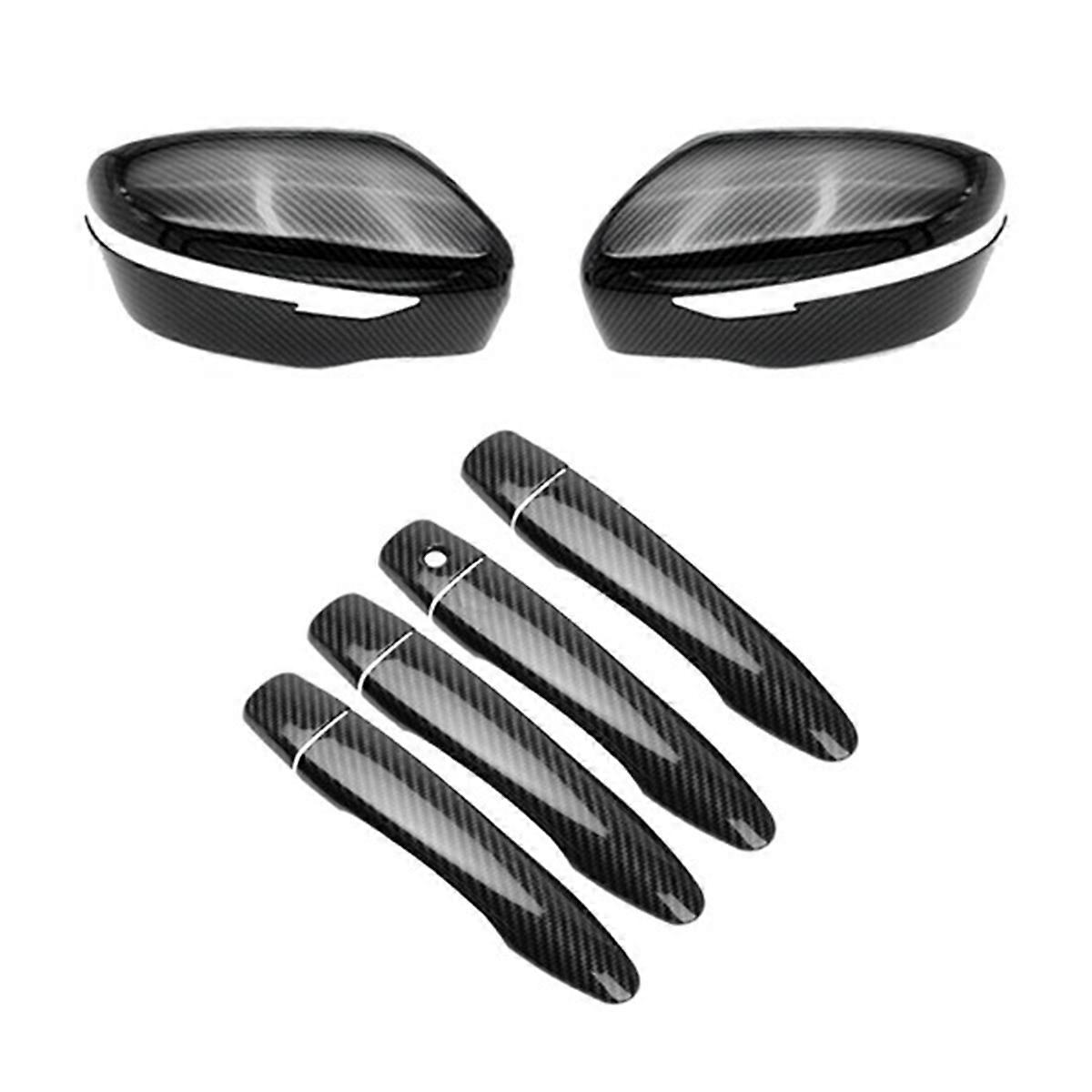 Rearview Mirror Cover + Exterior Outside Door Handle Cover for