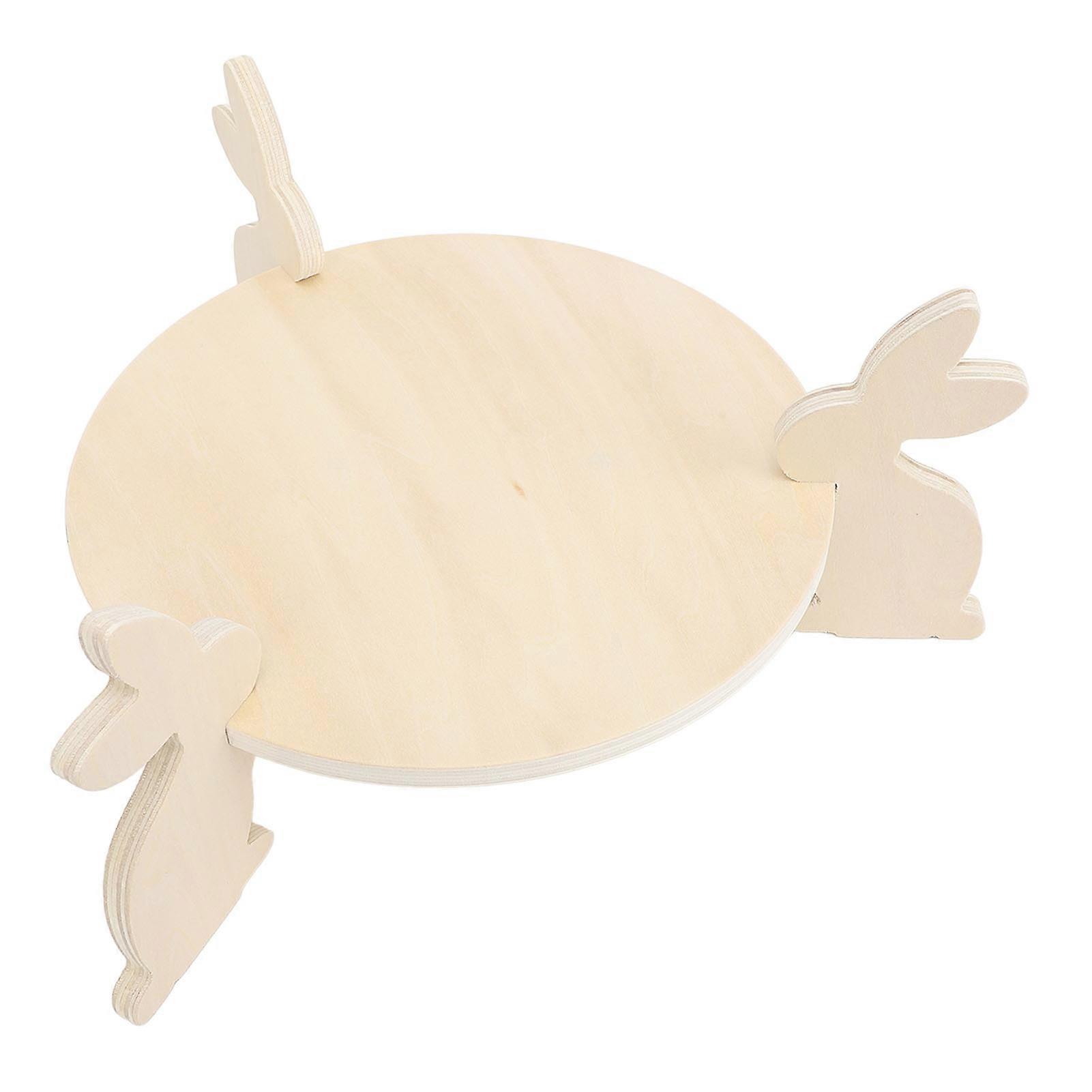 Rustic Wood Cake Stand 21cm Round Tray Decorative Display