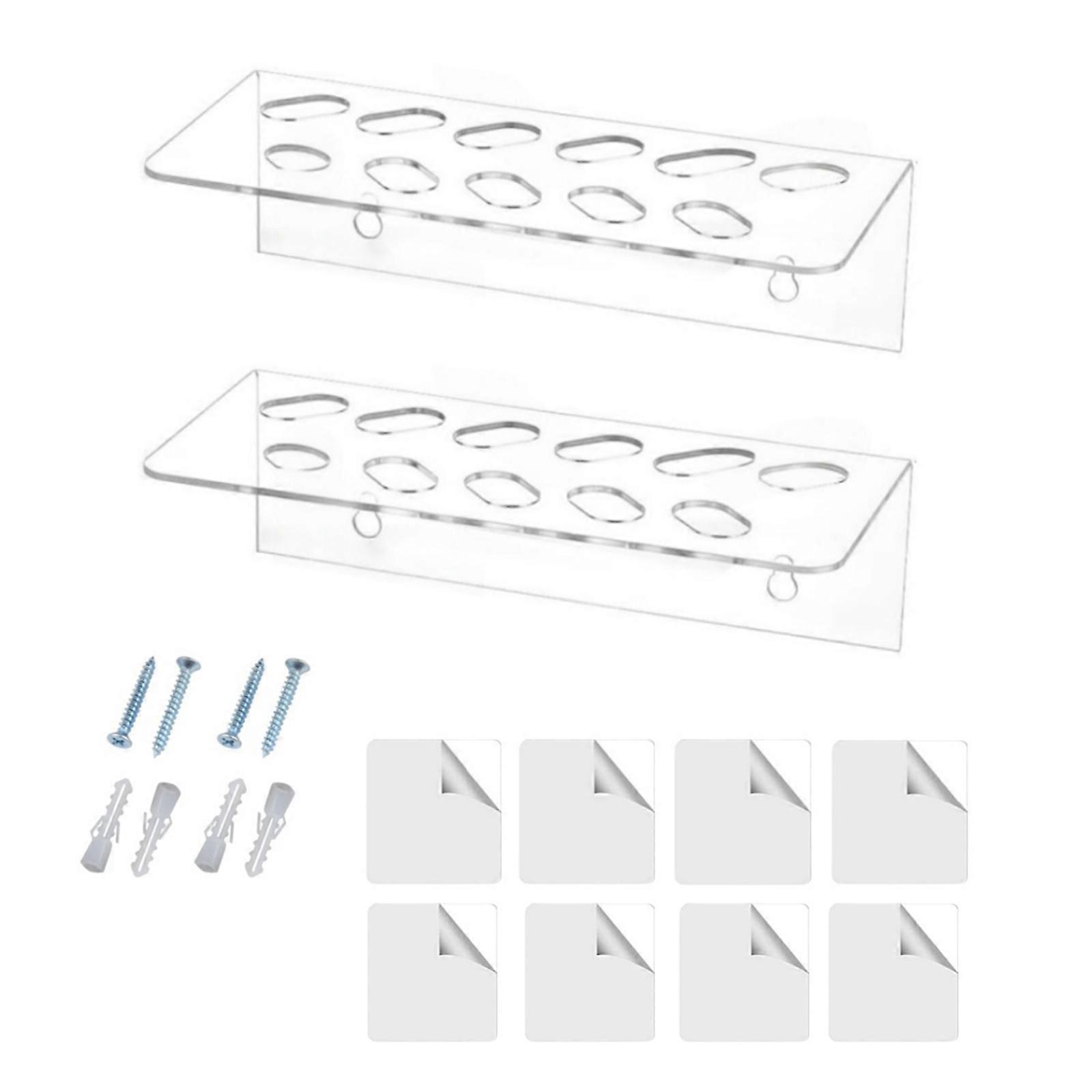 Transparency Acrylic Wall Mounted Scissors Holders With 11 Slots Storage Stand For Salon Tool Home Office Organization Multicolor