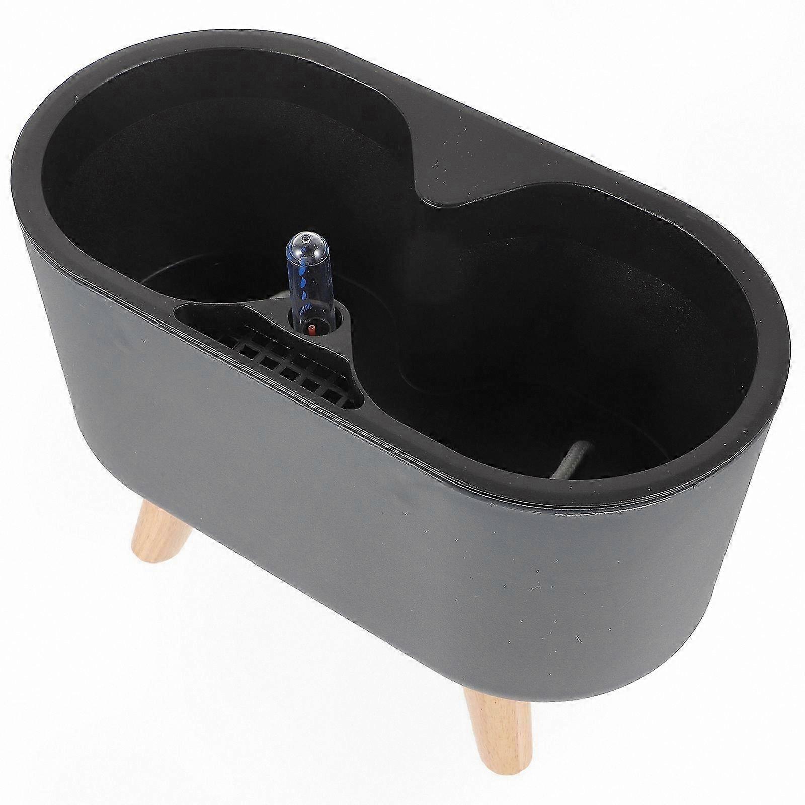 Self-Watering Rectangular Planters with Wood Grain Design and Water Level Indicator, 1 Set