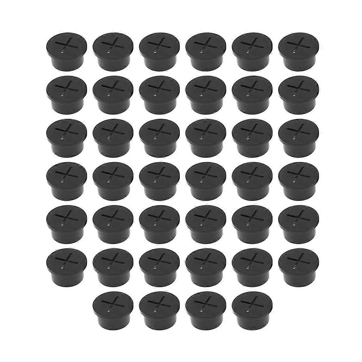 Rubber Plug Black Soft Silicone Wire Hole Cover Dust Plug Seal Ring Opening 25mm Desktop Hole Cover