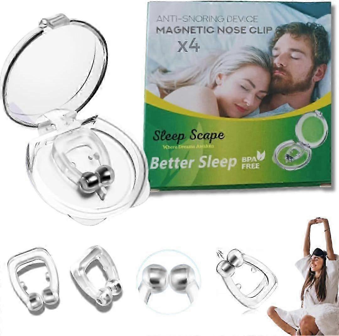 2025 Latest Model Anti Snoring Devices (4 Pack) - Magnetic Snore Stopper Nose