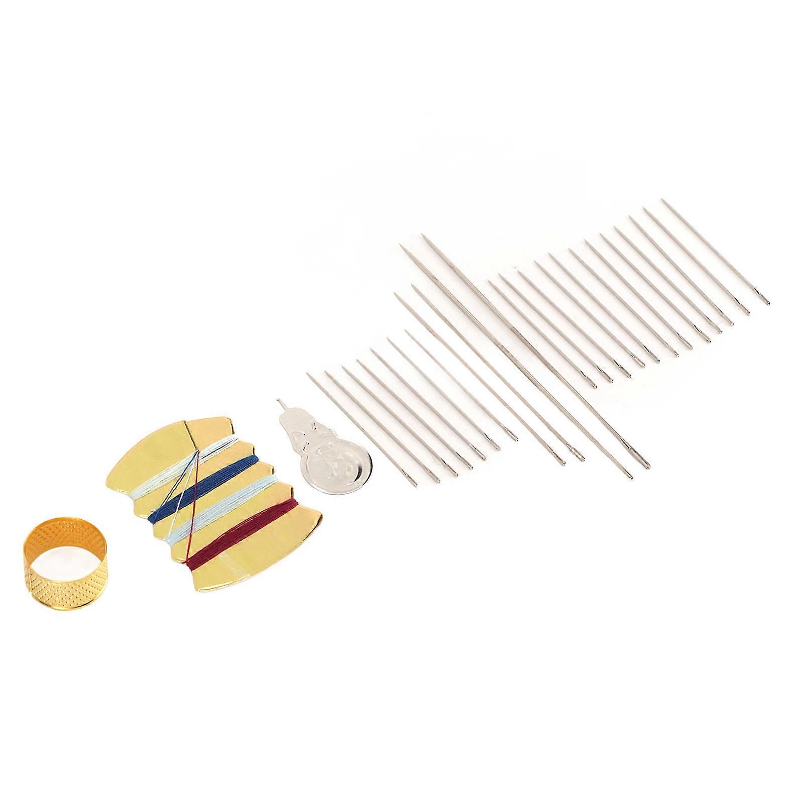 6 Sets Stainless Steel Hand Needle Kit Rust Proof for Sewing