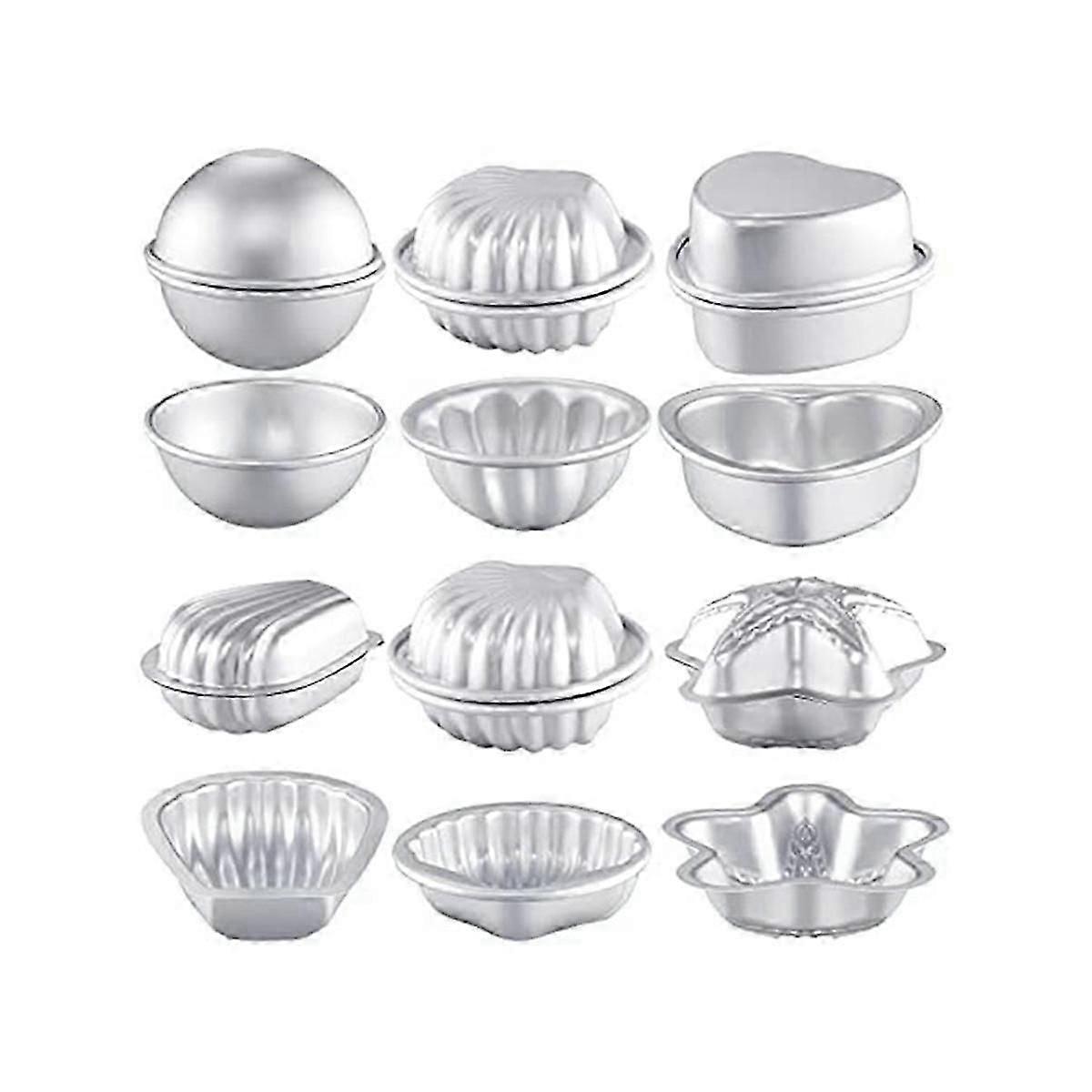 12 Pcs 6 Shapes Bath-bomb Making For Crafts Diy Bath-bomb Crafting Press Mould For Handmade Soaps C