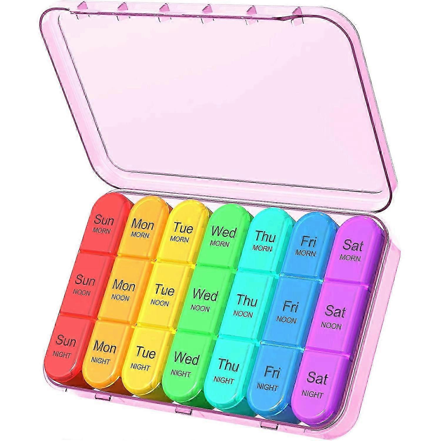 7 - Day Portable Travel Pill Organizer - 3 - Daily Weekly Pill Box for Vitamins, Medication, Supplements,Ideal for Home Wellness Managementblue