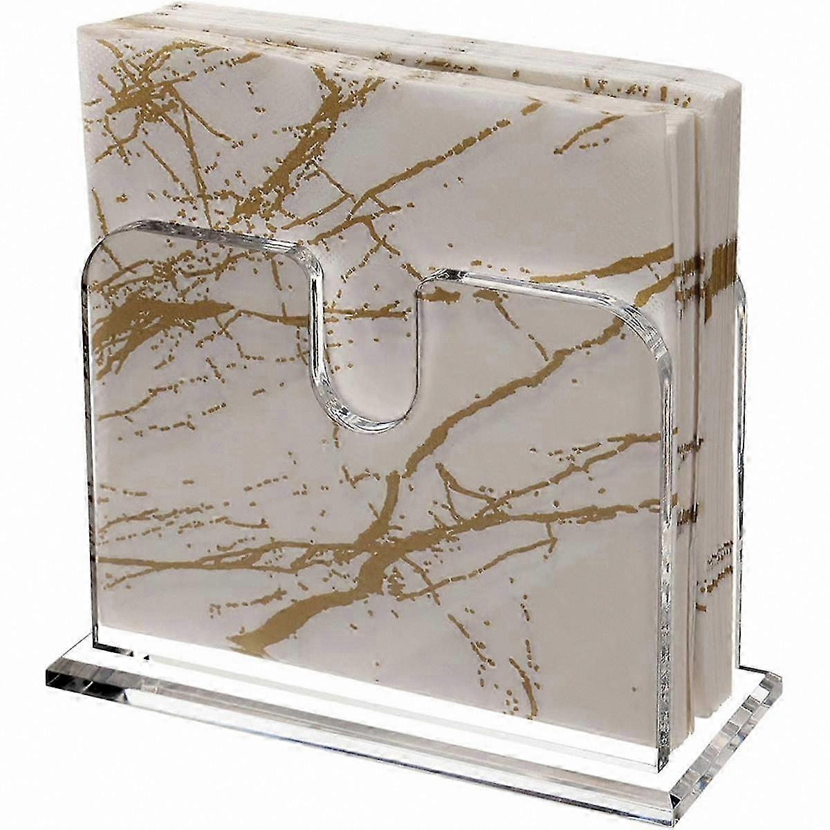 Acrylic Napkin Dispenser for Dining Table, Clear Organizer for Cocktail Tissues