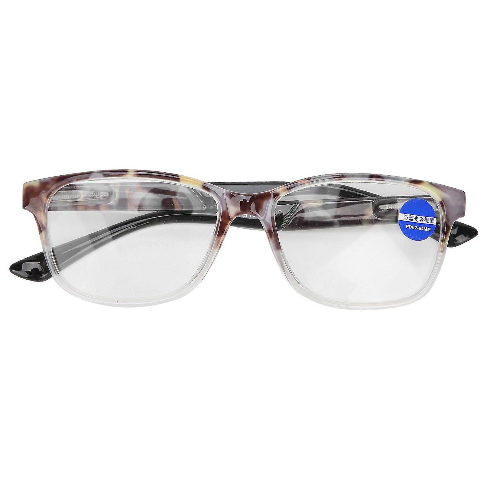 Gray Pattern Frame Reading Glasses +4.00 Unisex Lightweight 23.2g