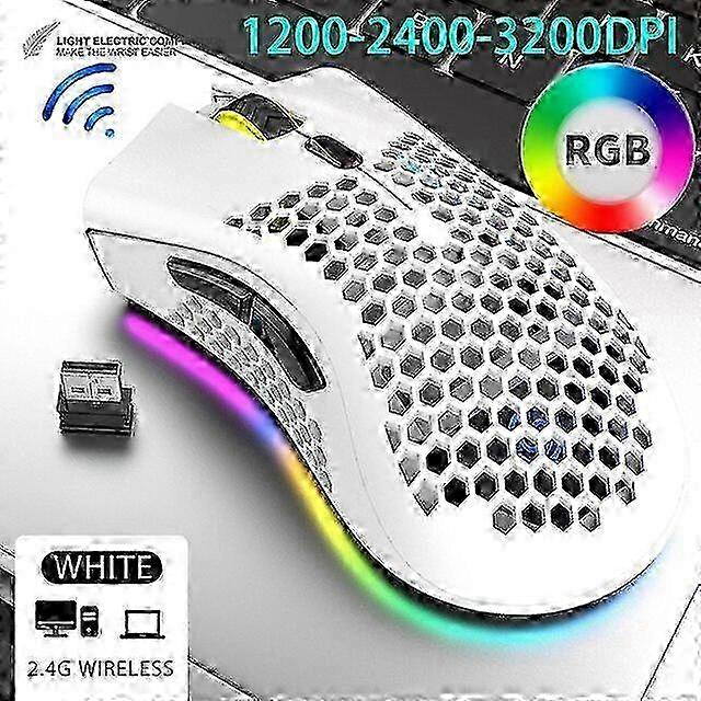 BM600 Rechargeable Gaming Mouse USB 2.4G Wireless RGB Light Honeycomb Gaming Mouse Desktop PC Computers Notebook Laptop Mice sy