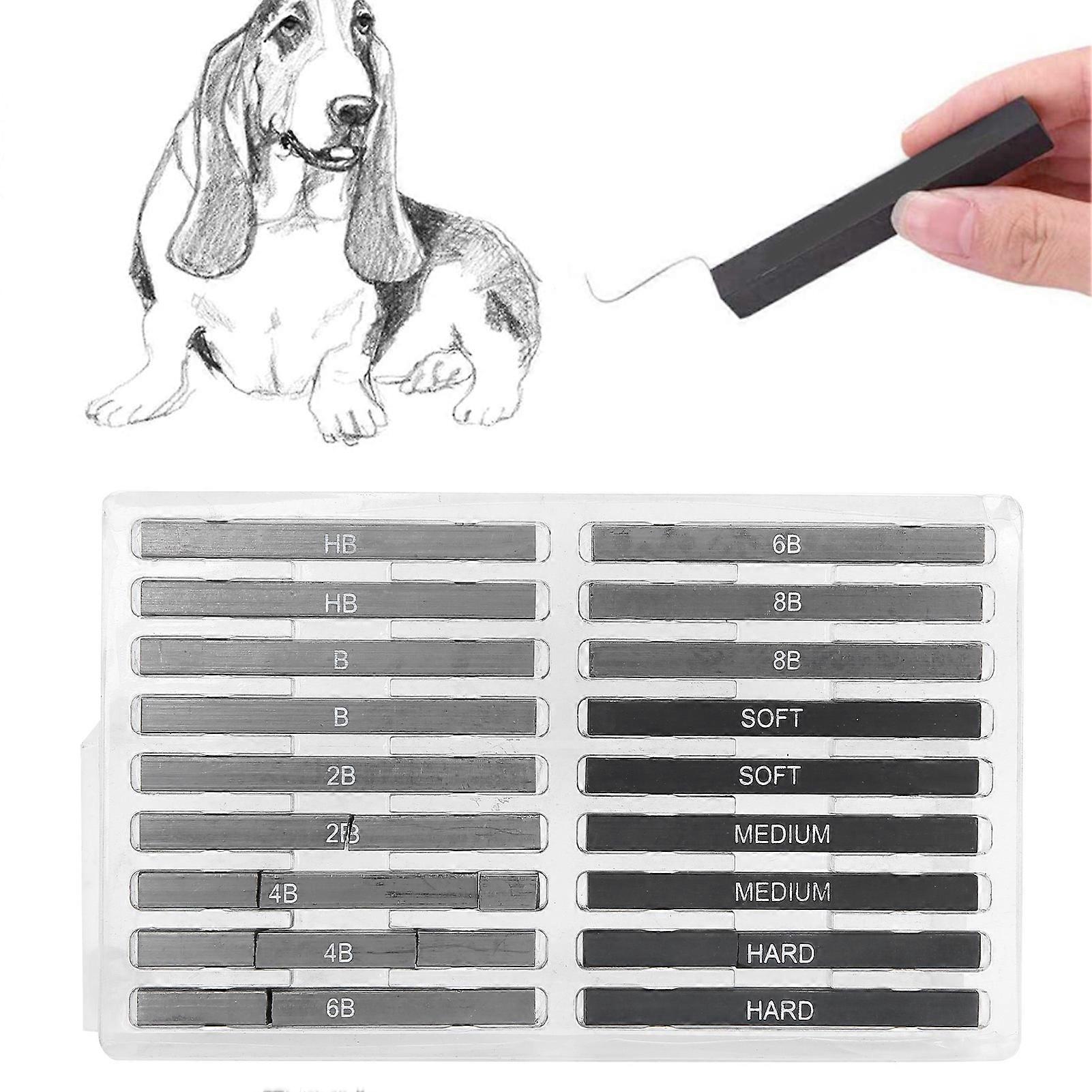 18Pcs Black Charcoal Sticks 6.2x0.6cm Compressed Drawing Kit