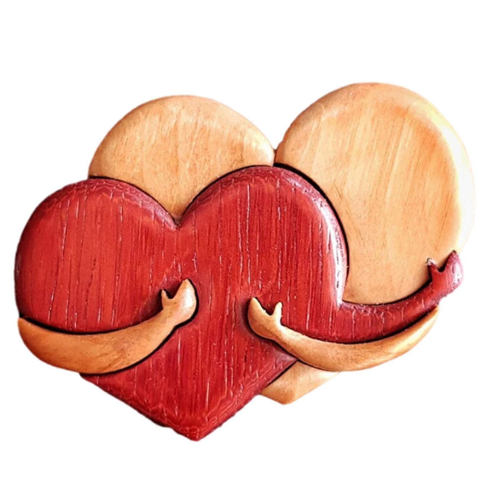 A Hug from My Heart for You Handmade Wooden Carvings Ornaments for Him and Her
