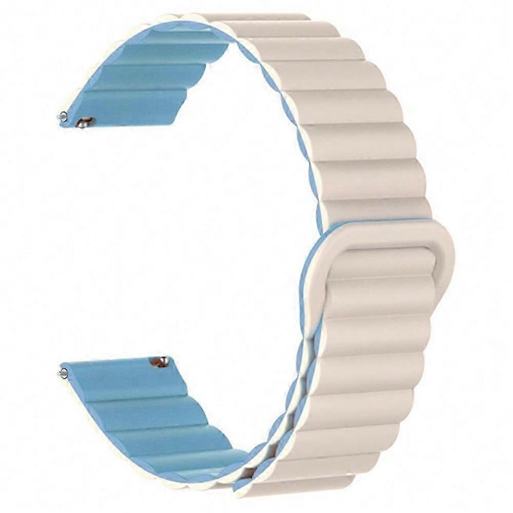 22mm Sport Loop Watch Band Magnetic Silicone Wrist Strap - Starlight+Blue