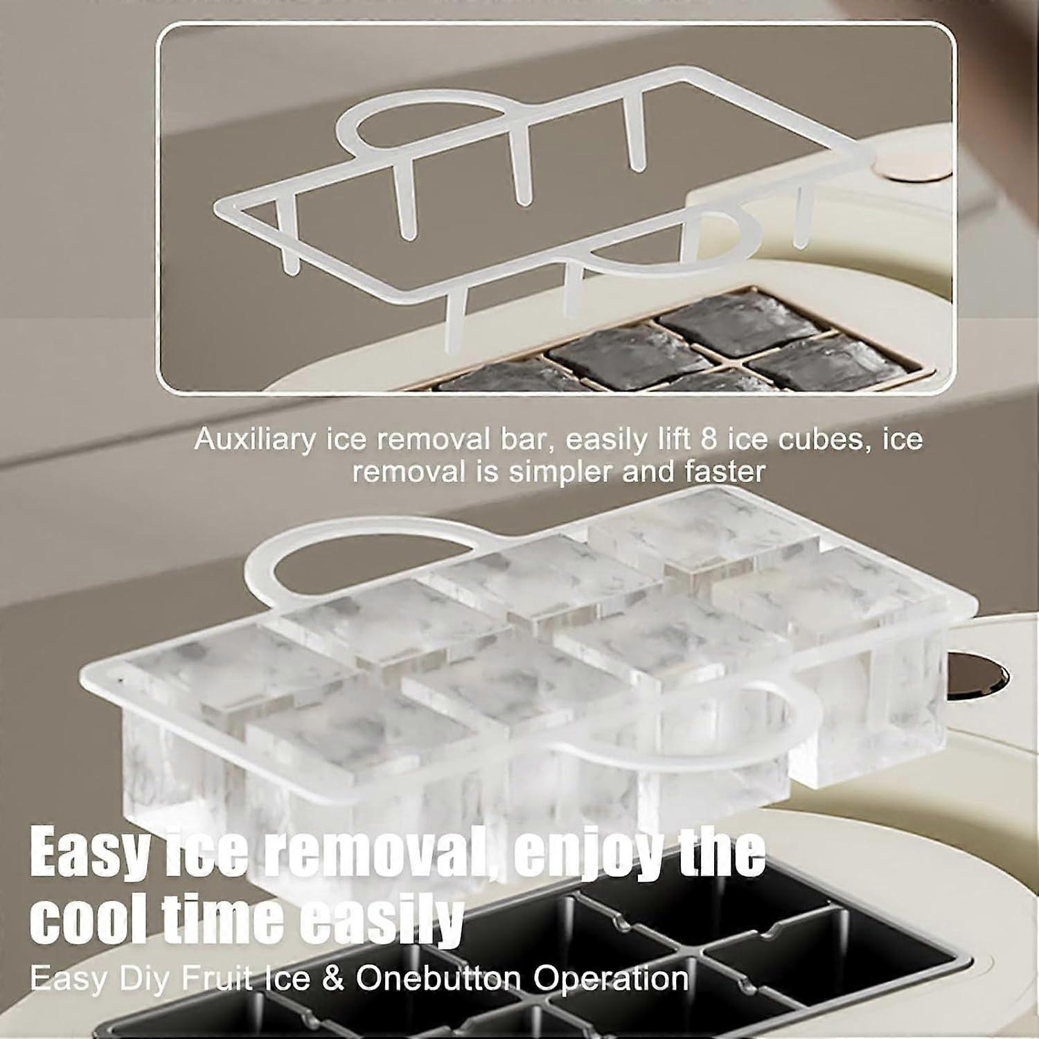 Ice Maker Machine Countertop, Clear Ice Cube Maker, 8 Cubes Per Cycle, 1015 Minute Ice Making, Low Noise Purple