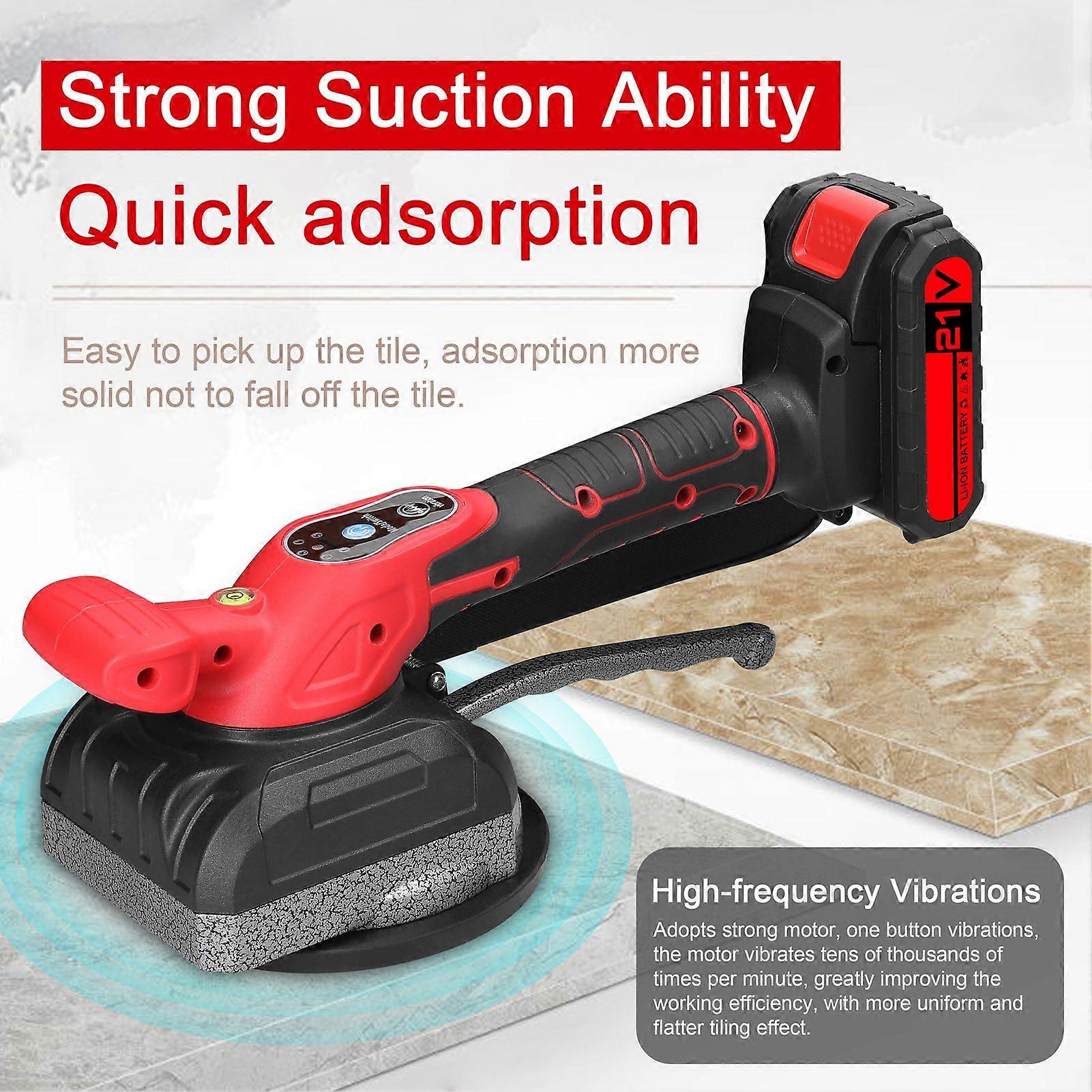 21V Tile Tiling Machine High Loading Capacity Wall Floor Tiles Laying Vibrating Tool Home Decoration Utility Tools with Enlarged Suction Cup