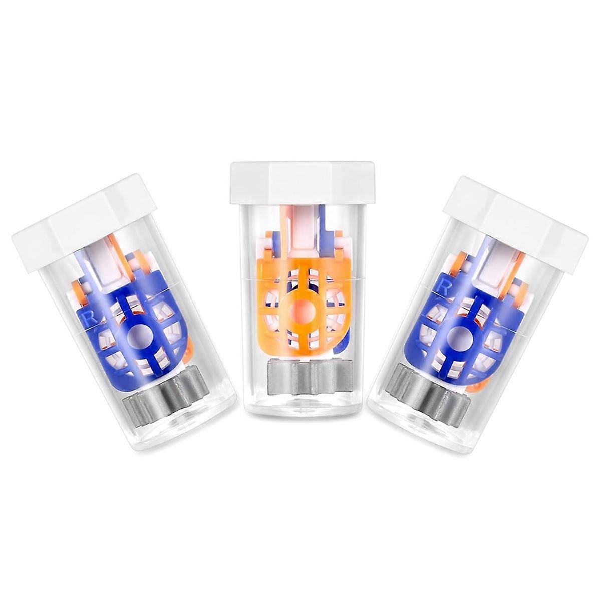 حافظة عدسات لاصقة من بيروكسيد الهيدروجين، 3 قطع، حافظة عدسات لاصقة بحجم مناسب للسفر، حافظة عدسات لاصقة محمولة على شكل فتحة تهوية