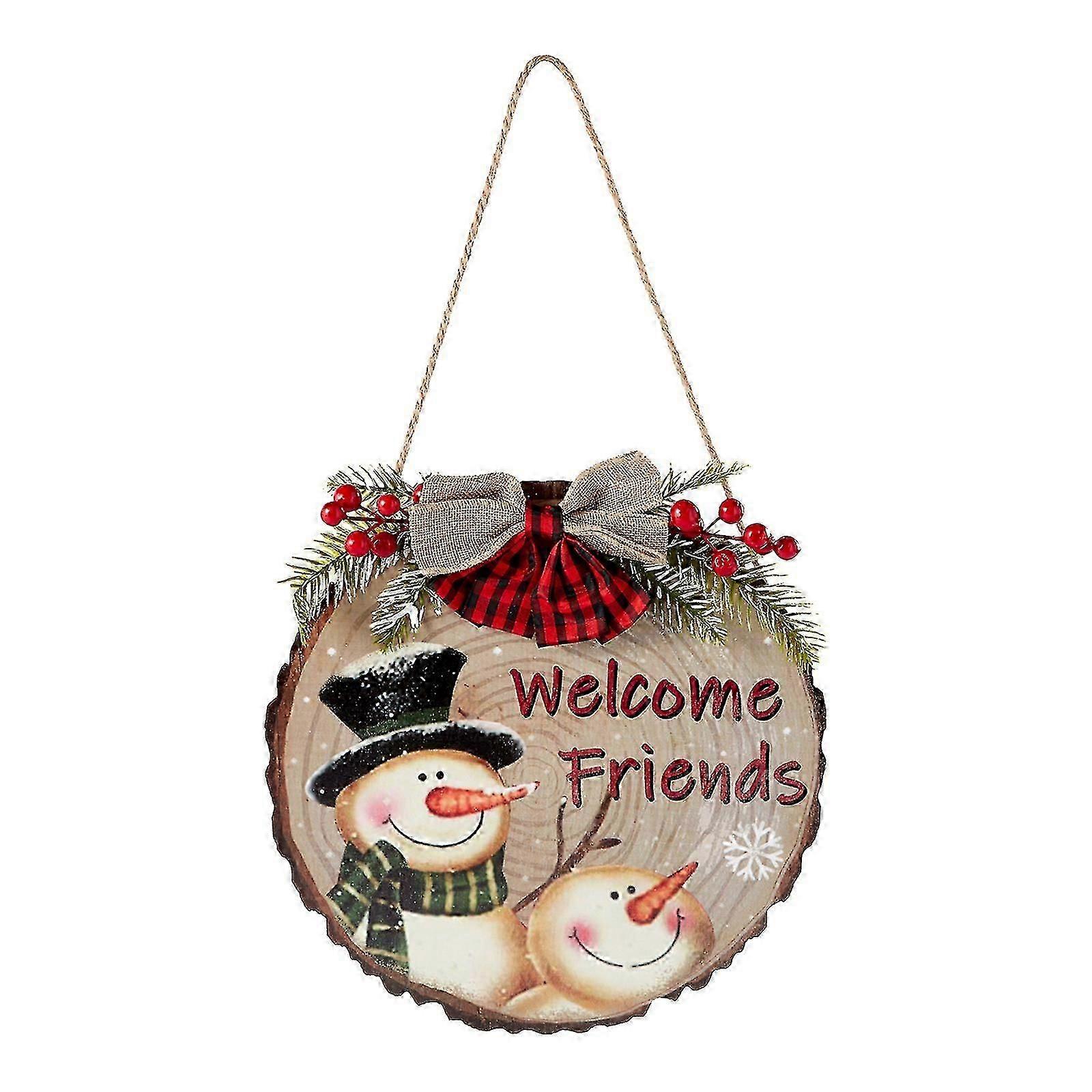 12 Inch Snowman Christmas Wood Hanging Sign